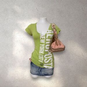 Aeropostale Lime Green V-Neck Shirt